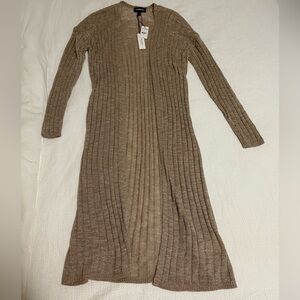 NWT Express Beige Ribbed Cardigan